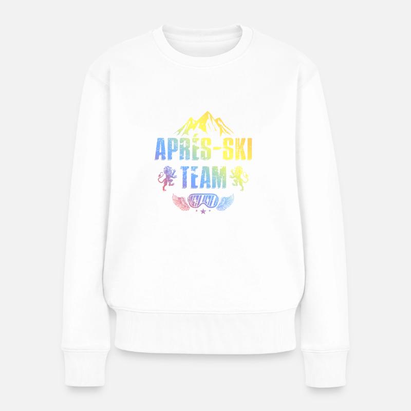 Apres Ski Team Ski Fahren Bunt - Frauen Premium Bio Pullover - Weiß