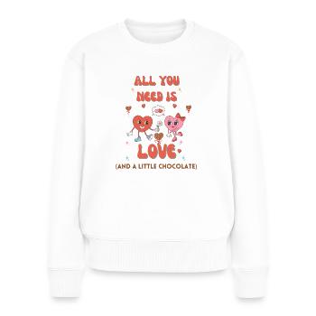 Valentine's Day- All You Need is Love - Women's Premium Organic Jumper - white - Front - Julia (174cm)