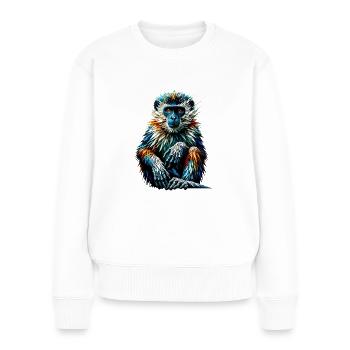 Polygon Art Affe Liebhaber Affe Schimpanse Affen - Frauen Premium Bio Pullover - Weiß - Vorne - Julia (174cm)