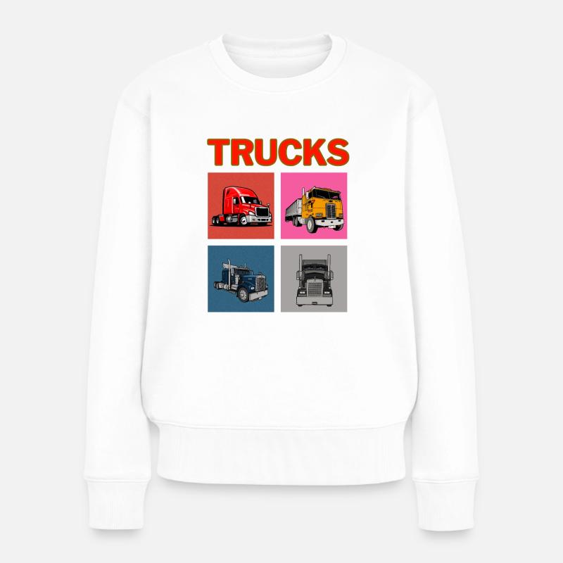Camions - Pull Premium bio Femme - blanc