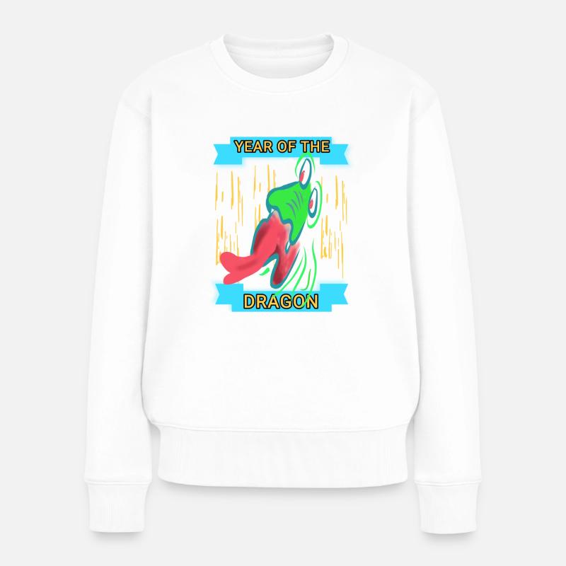 Jahr des Drachens 2024 - Frauen Premium Bio Pullover - Weiß