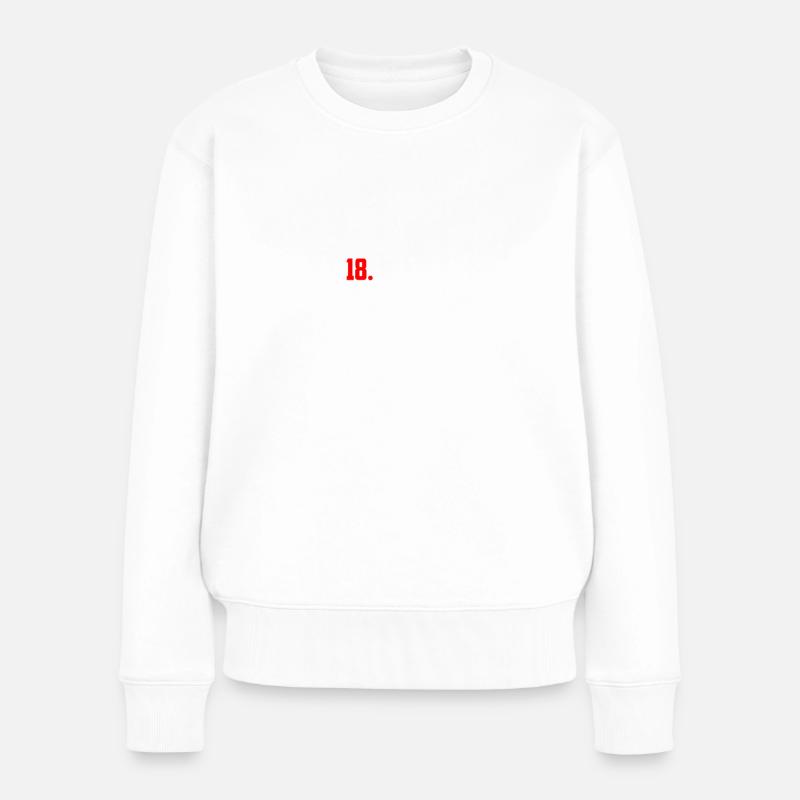 18. Geburtstag Junge Mädchen 18 Jahre 2006 Lustig - Frauen Premium Bio Pullover - Weiß