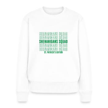 Manigances Squad Drôle De La Saint-Patrick Répétition - Pull Premium bio Femme - blanc - Devant - Julia (174cm)
