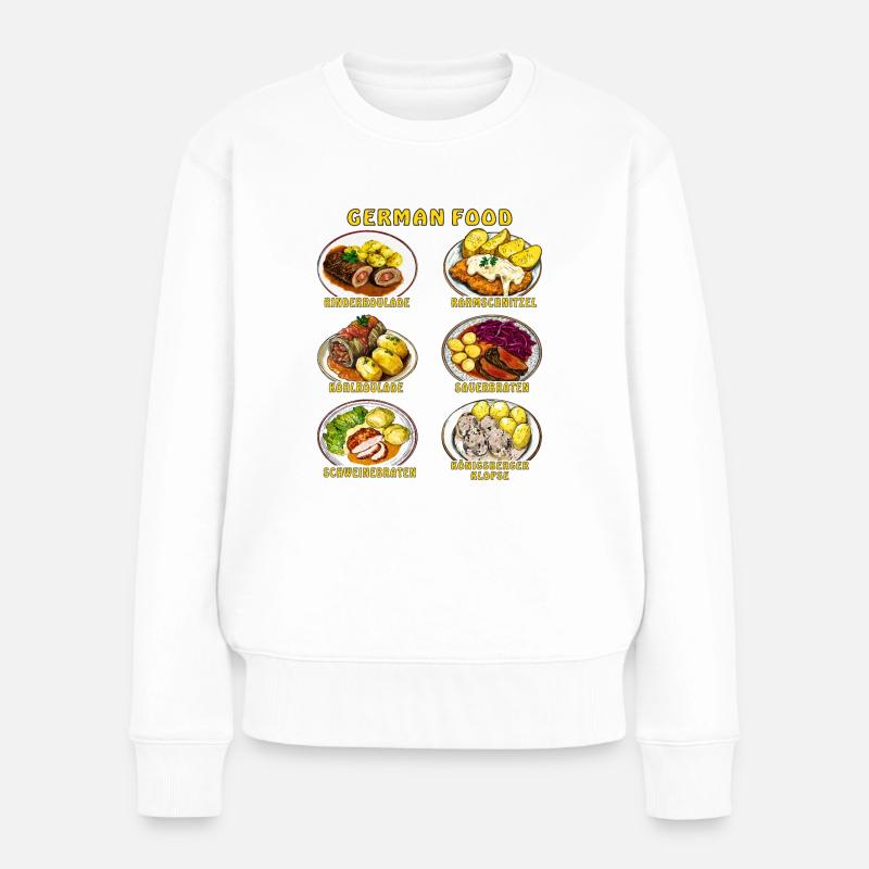 GERMAN FOOD - Frauen Premium Bio Pullover - Weiß