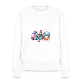 I'd Rather Be Knitting Seamstress Knits Knitter - Women's Premium Organic Jumper - white - Front - Julia (174cm)