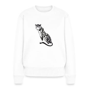 Majestätischer Dschungel-Panther Kunst für - Frauen Premium Bio Pullover - Weiß - Vorne - Julia (174cm)