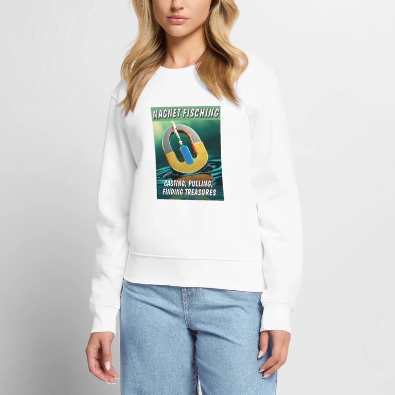 MAGNETFISCHING CASTING PULLING FINDING Frauen Premium Bio Pullover
