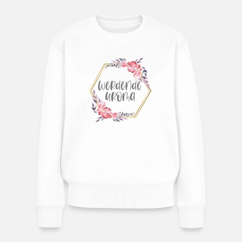 Boho werdende Uroma Schwangerschaft Geschenk - Frauen Premium Bio Pullover - Weiß