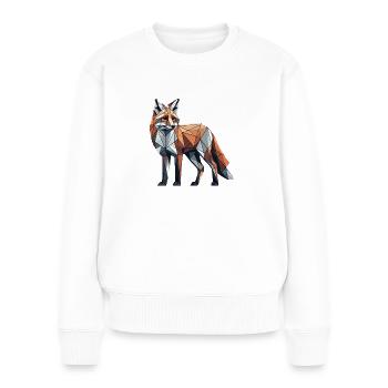 Geometrische Kunst Fuchs Füchse - Frauen Premium Bio Pullover - Weiß - Vorne - Julia (174cm)