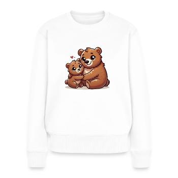 Loving Bear Parent with Child - Frauen Premium Bio Pullover - Weiß - Vorne - Julia (174cm)