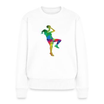 Maillot Femme Basketball - Pull Premium bio Femme - blanc - Devant - Julia (174cm)