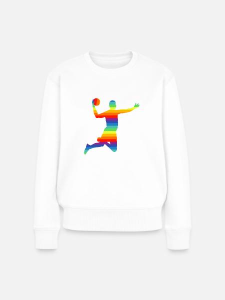 Handball buntes Handballer Trikot - Frauen Premium Bio Pullover - Weiß