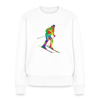Ski Fahren - Frauen Premium Bio Pullover - Weiß - Vorne - Julia (174cm)