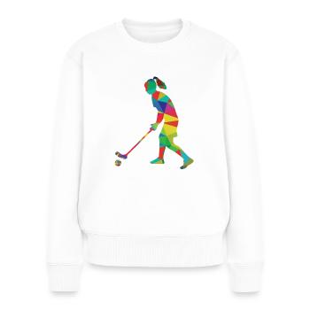 Hockey féminin - Pull Premium bio Femme - blanc - Devant - Julia (174cm)