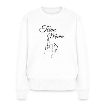Team Mariée Rebelle - Pull Premium bio Femme - blanc - Devant - Julia (174cm)