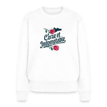Corse et Indomptable Beauté Nature Liberté - Pull Premium bio Femme - blanc - Devant - Julia (174cm)