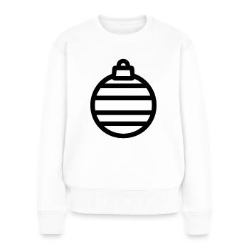 Weihnachtskugel - Frauen Premium Bio Pullover - Weiß - Vorne - Julia (174cm)