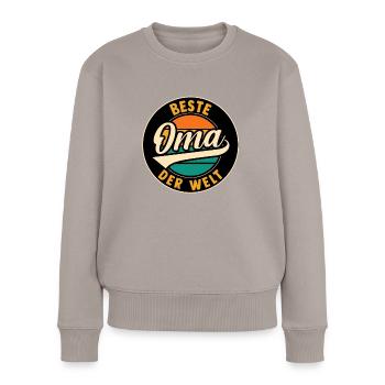 Großmutter Beste Oma - Frauen Premium Bio Pullover - Taupe - Vorne - Julia (174cm)