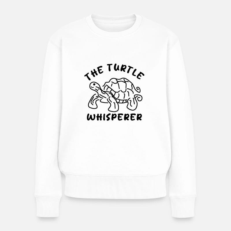 Der Schildkröten Flüsterer - Frauen Premium Bio Pullover - Weiß