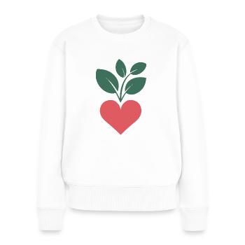 Umweltschutz Statement Natur Liebe Pflanzen - Frauen Premium Bio Pullover - Weiß - Vorne - Julia (174cm)