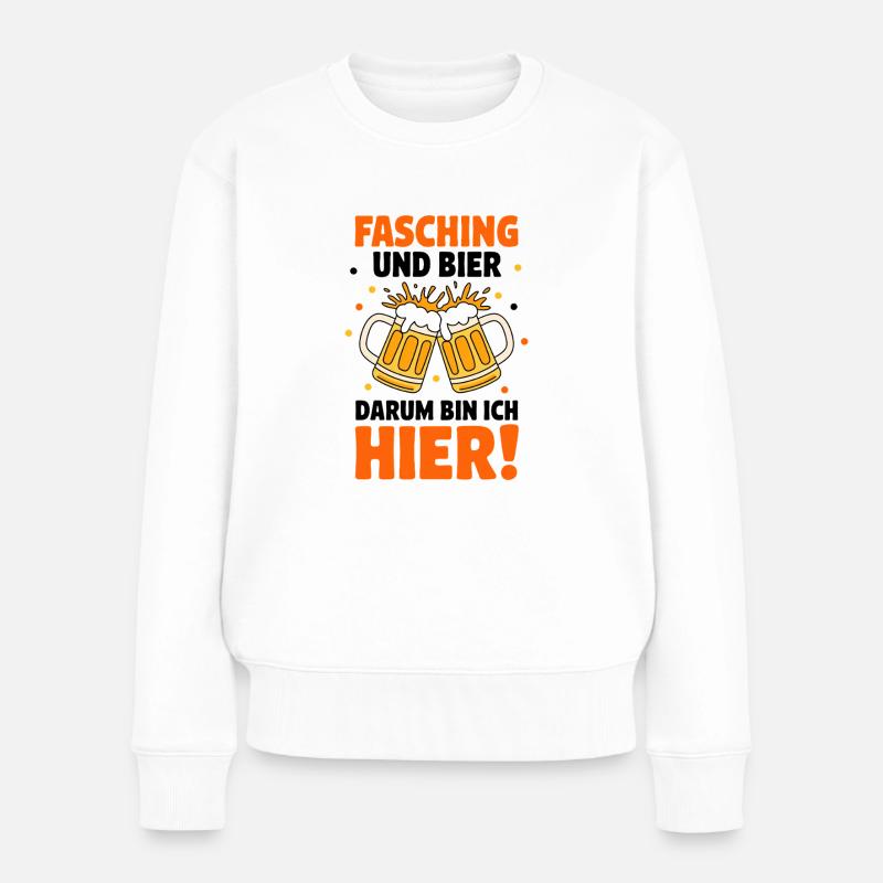 Carnaval et carnaval de la bière - Pull Premium bio Femme - blanc