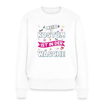 Mon costume est dans la blanchisserie Design amusant - Pull Premium bio Femme - blanc - Devant - Julia (174cm)