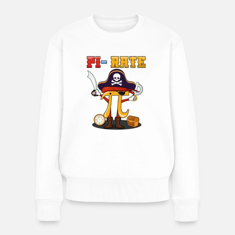 Découvrez Pi-Rate Adventure pour le Pi Day - Pull Premium bio Femme - blanc