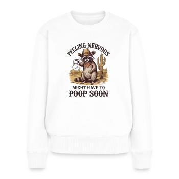Reizdarmsyndrom Cowboy Waschbär Cowboy - Frauen Premium Bio Pullover - Weiß - Vorne - Julia (174cm)