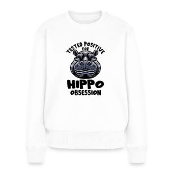 Nilpferd - Frauen Premium Bio Pullover - Weiß - Vorne - Julia (174cm)