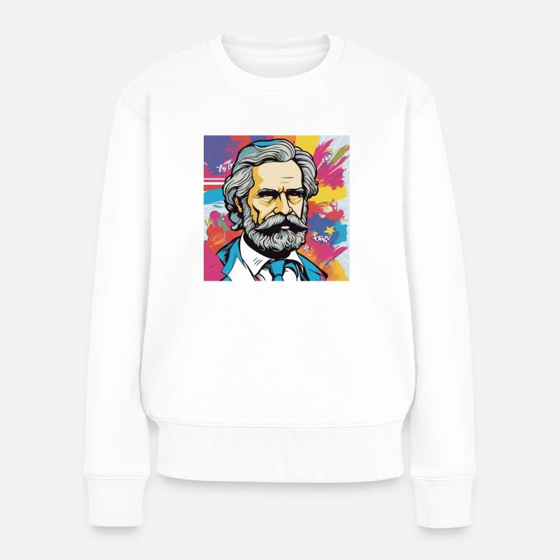 Karl Marx - Communist - Kommunist - Frauen Premium Bio Pullover - Weiß