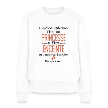 PRINCESSE ENCEINTE future maman - Pull Premium bio Femme - blanc - Devant - Julia (174cm)