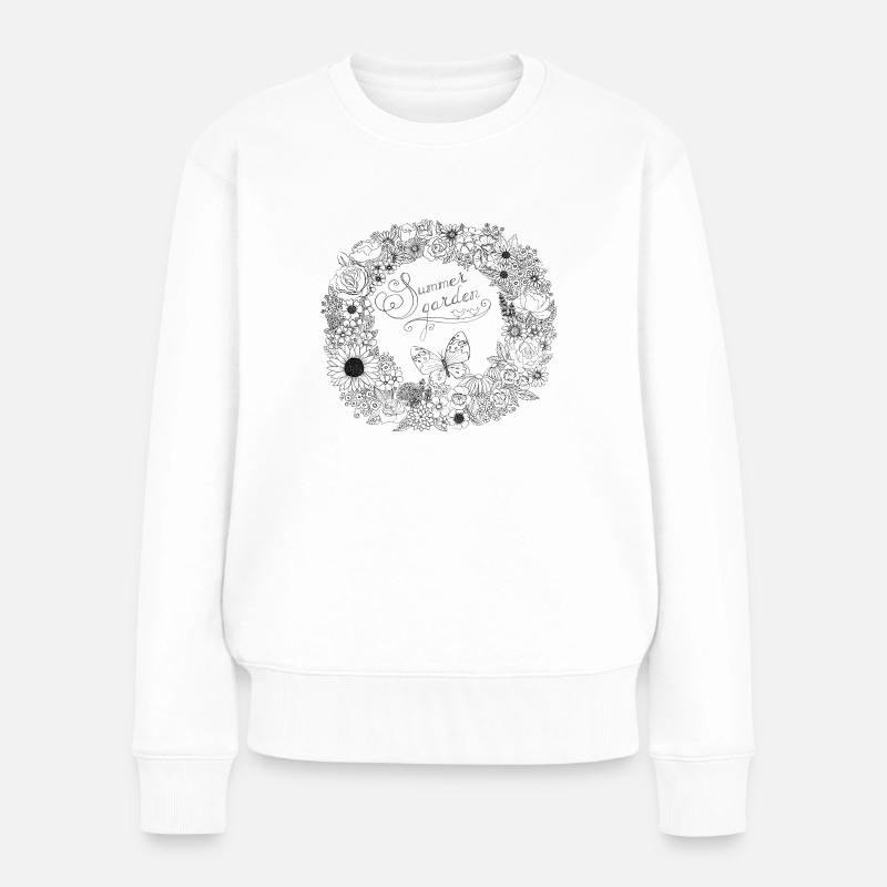 Couronne d’été à colorier - Pull Premium bio Femme - blanc