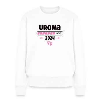 Uroma Loading 2024 Schwangerschaft Verkünden Baby - Frauen Premium Bio Pullover - Weiß - Vorne - Julia (174cm)