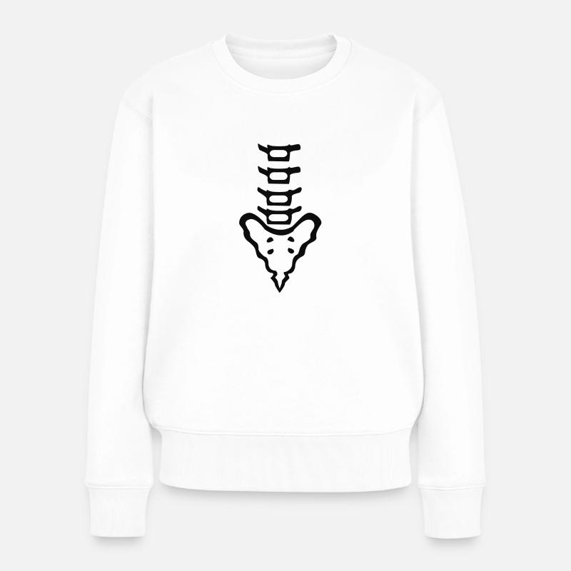 wirbelsäule - Frauen Premium Bio Pullover - Weiß