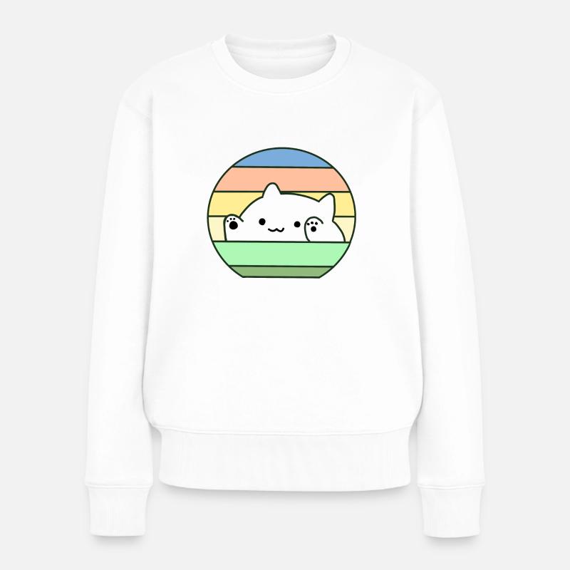 Bongo Cat 3 - Frauen Premium Bio Pullover - Weiß