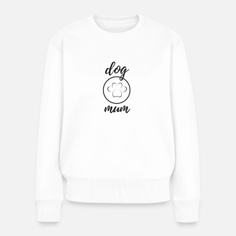 Dog Mum Pfote - Frauen Premium Bio Pullover - Weiß