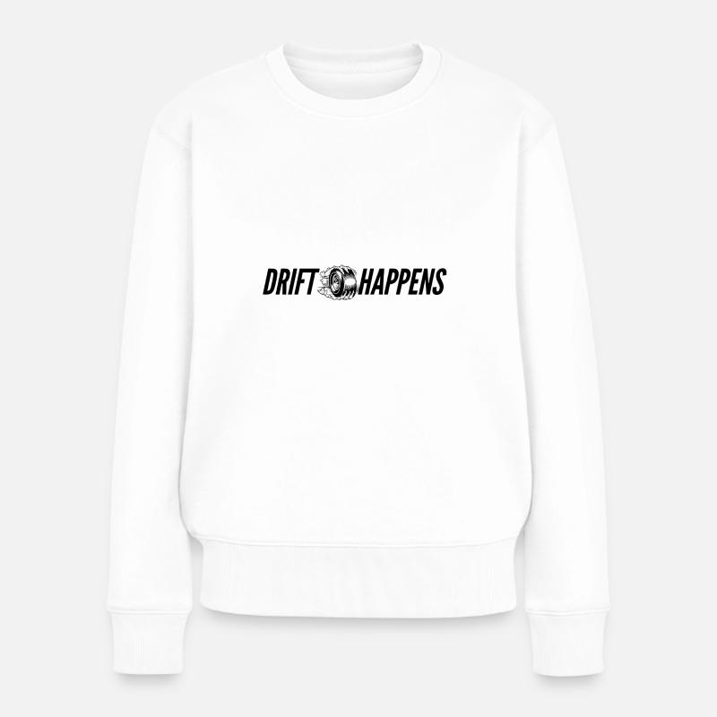 Drift Happens - Frauen Premium Bio Pullover - Weiß