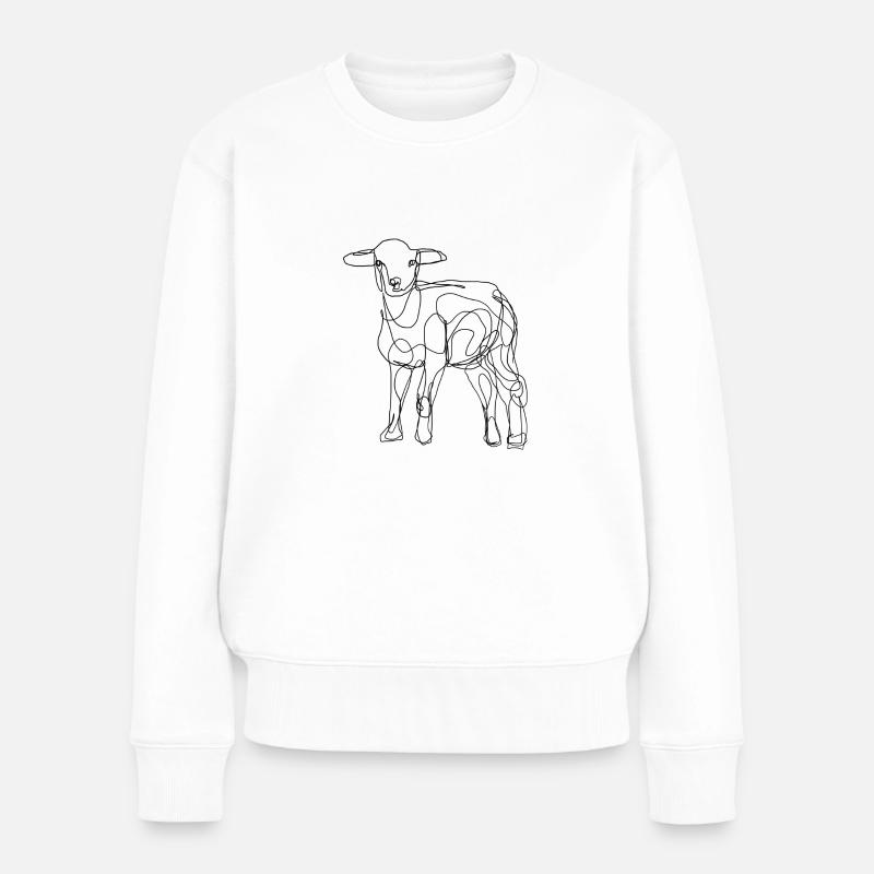 mouton mouton agneau - Pull Premium bio Femme - blanc
