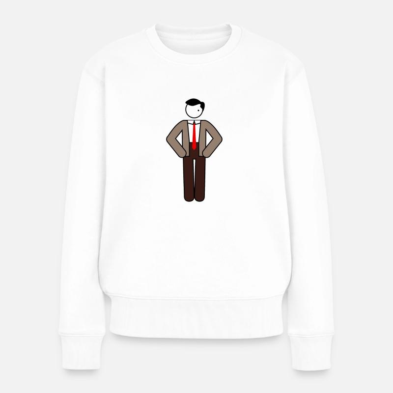 Mr. Picto Bean - Frauen Premium Bio Pullover - Weiß