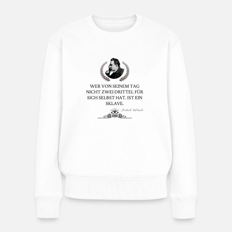 Nietzsche Zitat - Frauen Premium Bio Pullover - Weiß