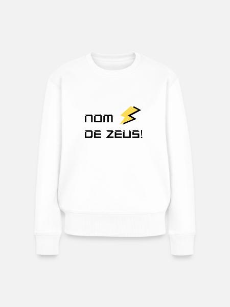 NAME VON ZEUS! - Frauen Premium Bio Pullover - Weiß
