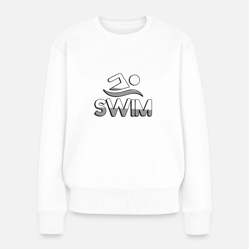 SWIM + Schwimmer - Schwimmen - Frauen Premium Bio Pullover - Weiß
