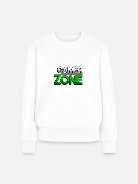 GAMER ZONE (Grün) - Gaming - Frauen Premium Bio Pullover - Weiß