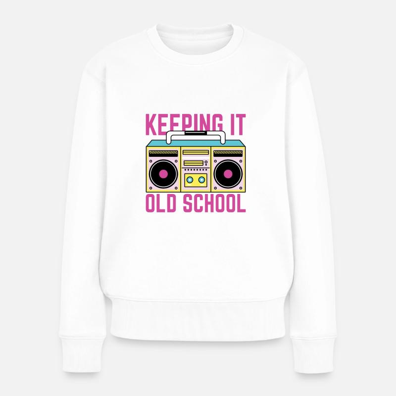 Keeping it Old School - Frauen Premium Bio Pullover - Weiß