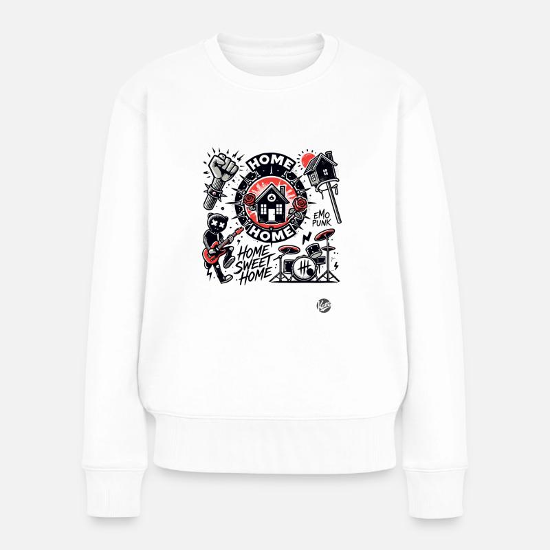 Heim süßes Heim für Anarchie-Emo-Punks - Frauen Premium Bio Pullover - Weiß