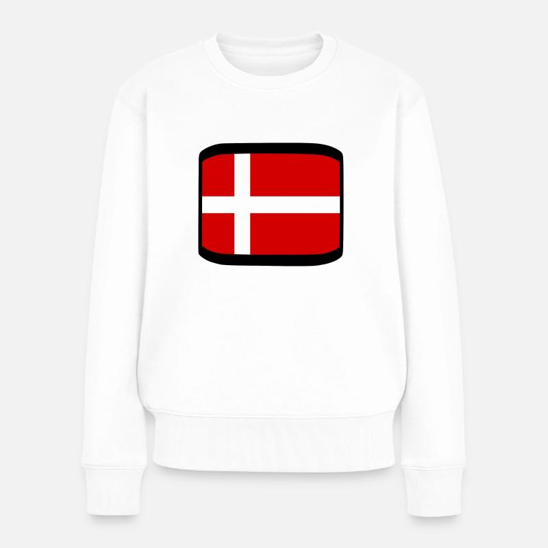 Dänemark - Frauen Premium Bio Pullover - Weiß