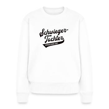 Schwiegertochter 2024 Hochzeit Heirat Ehe Tochter - Frauen Premium Bio Pullover - Weiß - Vorne - Julia (174cm)