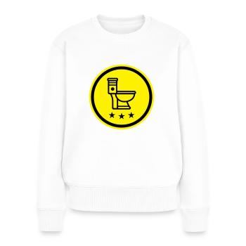 Wc toilet - Vrouwen Premium Bio sweater - wit - Voor - Julia (174cm)