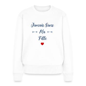 Jamais sans ma Fille - Pull Premium bio Femme - blanc - Devant - Julia (174cm)