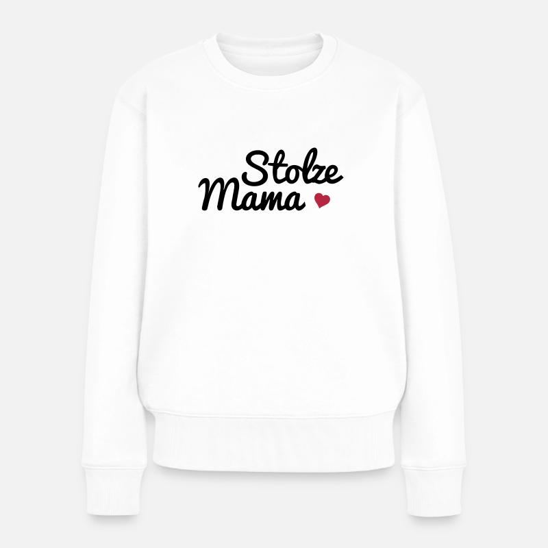 Stolze Mama - Frauen Premium Bio Pullover - Weiß